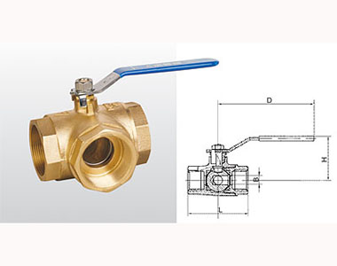 262 Q15F-16T 黄铜三通球阀(T型)