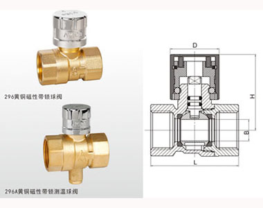 296_296A Q11F-16T 黄铜磁性带锁（测温）球阀